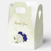 Ballotins bleu royal fleurs blanches mariage (Ouvert)