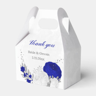 Ballotins bleu royal & fleurs blanches mariage botanique arg