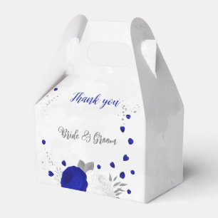 Ballotins bleu royal & fleurs blanches mariage botanique arg