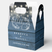 Ballotins Bleu Rustique Chaîne de bois éclaire le Mariage Fl (Ouvert)