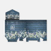 Ballotins Bleu Rustique Chaîne Lumières Verdure Mariage de f (Déplié)