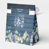 Ballotins Bleu Rustique Chaîne Lumières Verdure Mariage de f (Arrière)