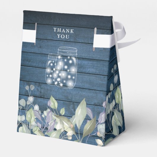 Ballotins Bleu Rustique Chaîne Lumières Verdure Mariage de f (Arrière)