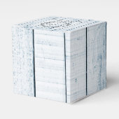 Ballotins Bleu Rustique Monogramme Mariage Favor Box (Verso)