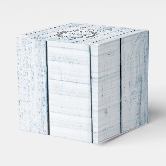 Ballotins Bleu Rustique Monogramme Mariage Favor Box (Verso)