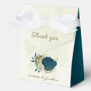 Ballotins bleu sarcelle beige floral mariage
