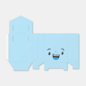 Ballotins Bleu souriant Kawaii boîte cadeau visage (Déplié)