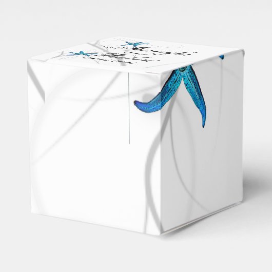 Ballotins Bleu Starfish avec Silver Coral Wedding Favor Box (Verso)