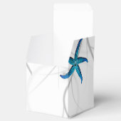 Ballotins Bleu Starfish avec Silver Coral Wedding Favor Box (Ouvert)