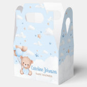 Ballotins Bleu Teddy Bear Nuages Baby shower à ballon (Ouvert)