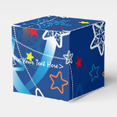 Ballotins Bleu Tir Stars Motif Cube Ballotin (Verso)