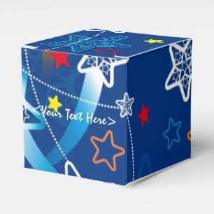 Ballotins Bleu Tir Stars Motif Cube Ballotin