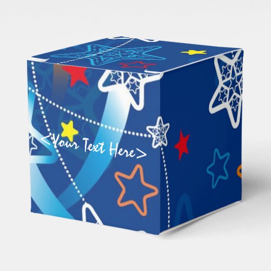 Ballotins Bleu Tir Stars Motif Cube Ballotin (Verso)