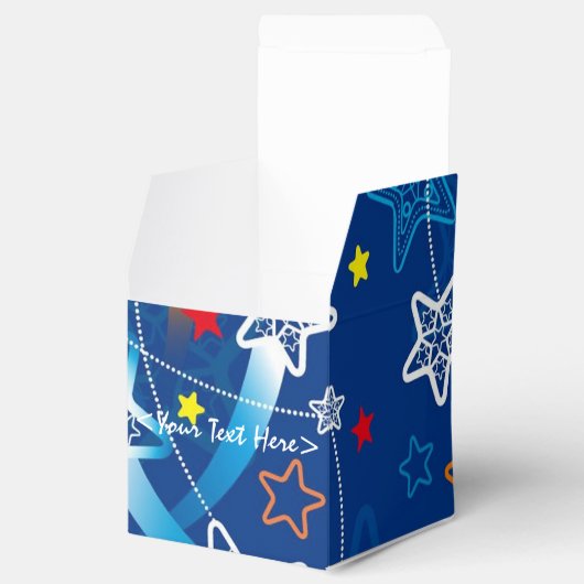 Ballotins Bleu Tir Stars Motif Cube Ballotin (Ouvert)