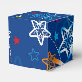 Ballotins Bleu Tir Stars Motif Cube Ballotin (Arrière)