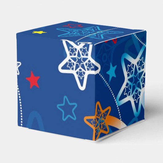 Ballotins Bleu Tir Stars Motif Cube Ballotin (Arrière)