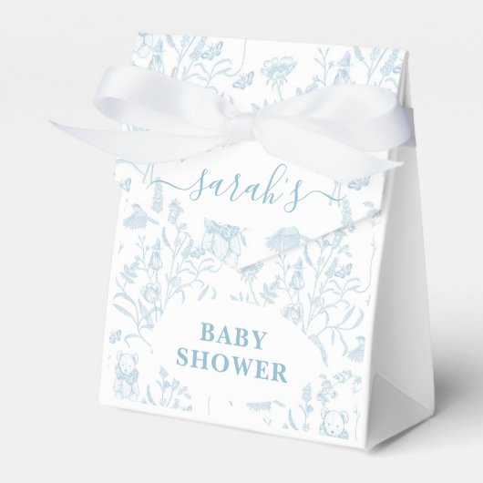 Ballotins Bleu Toile Ours Baby shower Garçon (Verso)