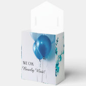 Ballotins Blue and White Tent Baby Shower Favor Box. (Ouvrir)