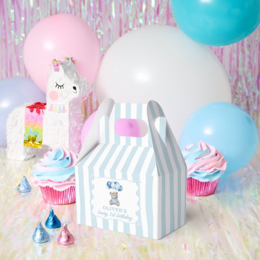Ballotins Blue Balloons Teddy Bear Birthday (Fête)