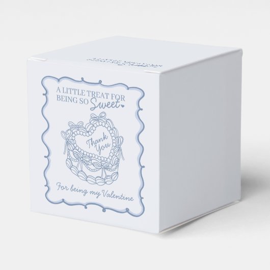 Ballotins Blue Bow Coquette Coeur rétro Cake Valentines (Verso)