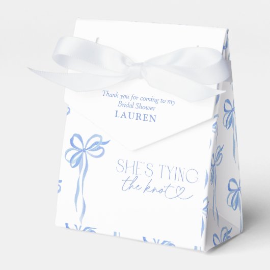 Ballotins Blue Bow Elle Attache Le Nœud Réception de Mariage (Verso)