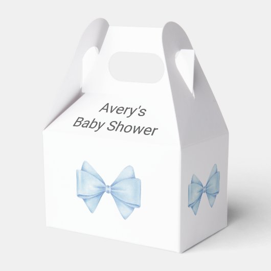 Ballotins Blue Bow Modern Boy Baby shower (Verso)