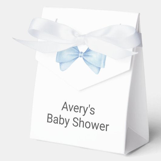 Ballotins Blue Bow Modern Boy Baby shower (Recto)