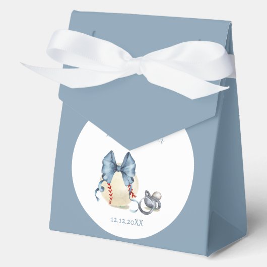 Ballotins Blue Bow Pacifier Baseball Sport Boy Baby Shower (Recto)