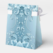 Ballotins Blue Decorative Floral Favor Box (Arrière)