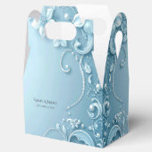 Ballotins Blue Decorative Floral Favor Box (Ouvert)