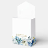 Ballotins Blue Floral Elegant Gold Script Mariage du soir (Ouvert)