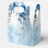 Ballotins Blue Flowers and Pearls Favor Box (Ouvert)