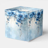 Ballotins Blue Flowers and Pearls Favor Box (Arrière)