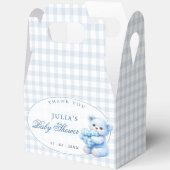 Ballotins Blue Gingham Teddy Bear Neutral Baby Shower (Ouvrir)