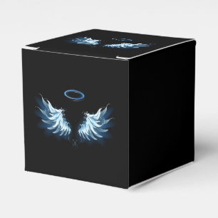 Ballotins Blue Glowing Angel Wings on black background