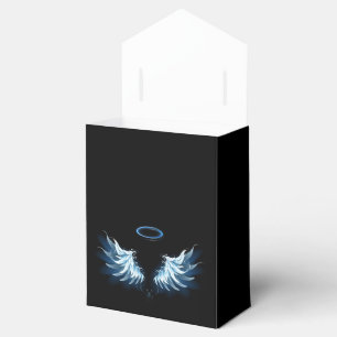 Ballotins Blue Glowing Angel Wings on black background