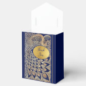 Ballotins Blue Gold Peacock Art Nouveau Mariage Favor Box (Ouvert)