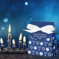 Blue Hanoukka Menorah Dreidel Cute Custom Party