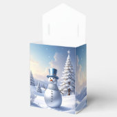 Ballotins Blue Hat Snowman Christmas Tree Holiday Favor Box (Ouvert)