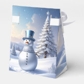 Ballotins Blue Hat Snowman Christmas Tree Holiday Favor Box (Arrière)