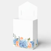 Ballotins Blue Hydrangea Blush Roses Eucalyptus Mariage cade (Ouvert)