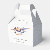 Ballotins Blue Orange Blush Aquarelle Air Plane Mariage (Arrière)