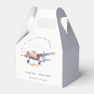 Ballotins Blue Orange Blush Aquarelle Air Plane Mariage