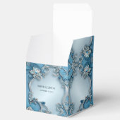 Ballotins Blue Ornate Floral Favor Box (Ouvert)