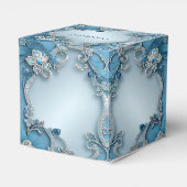 Ballotins Blue Ornate Floral Favor Box (Arrière)