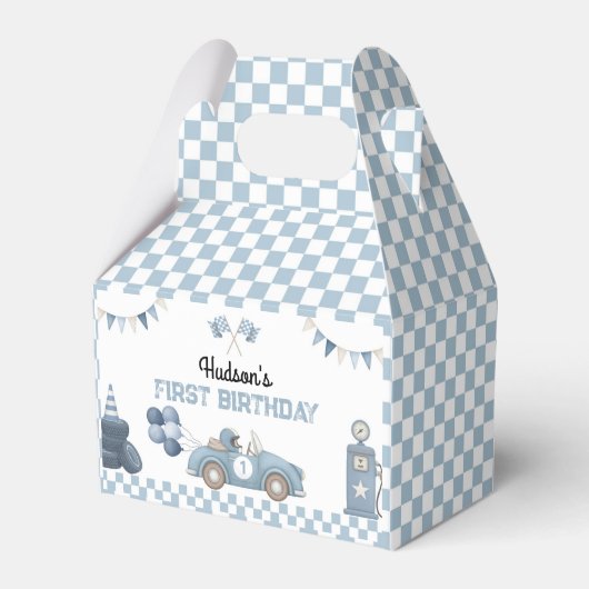 Ballotins Blue Race Car First Lap Around the Track Birthday (Verso)