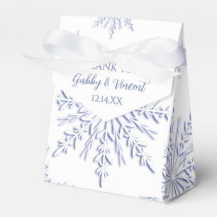 Ballotins Blue Snowflakes on White Winter Wedding