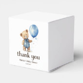 Ballotins Blue Teddy Bear Boy Baby shower Merci (Arrière)