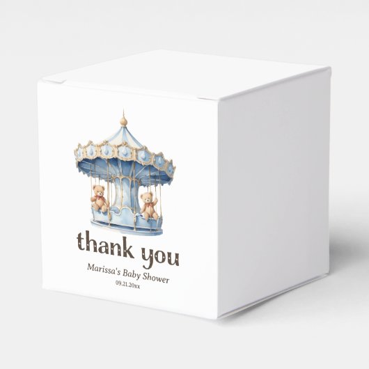 Ballotins Blue Teddy Bear Twin Boys Baby shower Merci (Verso)