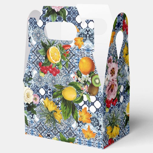 Ballotins Blue Tiles Mediterranean Lemon Pattern (Ouvert)